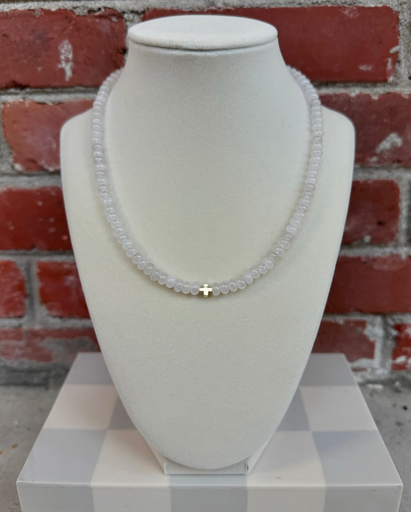 White Cross Necklace